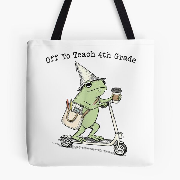 Item preview, Off to Teach 4th Grade Teacher Frog Funny Back to School T-Shirt designed and sold by gidget-gadget.