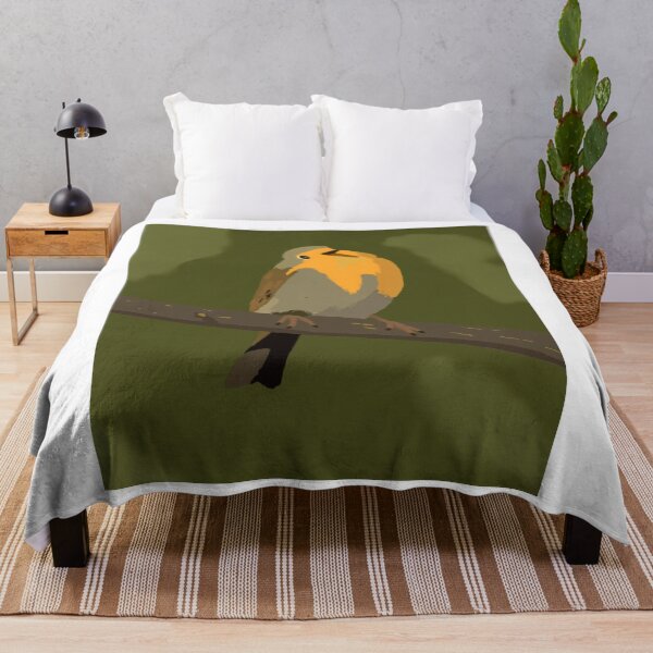 Item preview, Minimalist Green Forest Robin Illustration designed and sold by Sapphirajorie.