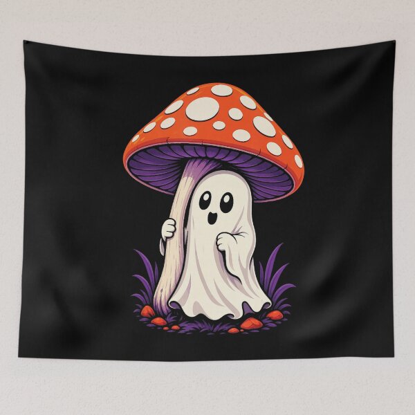 Item preview, Cute Mushroom Ghost Cottagecore Halloween Art designed and sold by VioletNance.