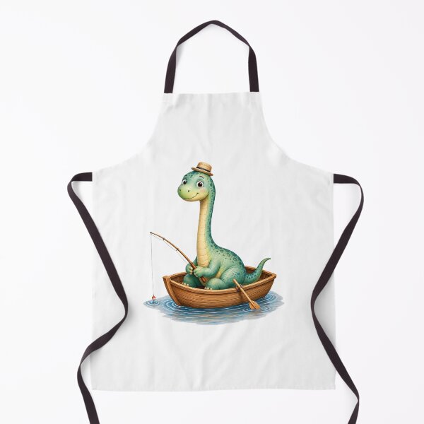Item preview, Cute Long-Neck Dinosaur Fishing in a Rowboat designed and sold by FunscapeHQ.