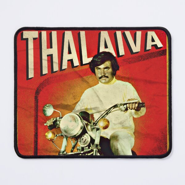 Item preview, Superstar Rajinikanth Vintage Bike Poster – Thalaiva Tamil Cinema Fan Art designed and sold by lexxclothing.