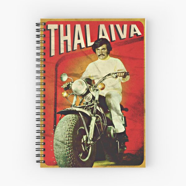 Item preview, Superstar Rajinikanth Vintage Bike Poster – Thalaiva Tamil Cinema Fan Art designed and sold by lexxclothing.