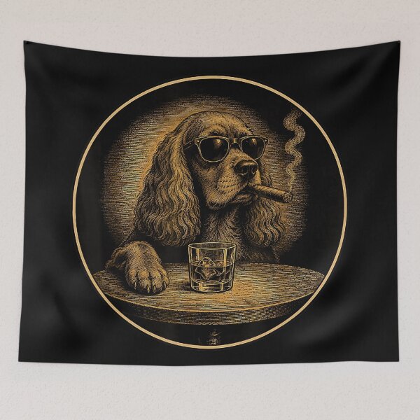 Item preview, Cocker Spaniel Dog Sunglasses Cigar Whiskey Drinker designed and sold by CharlieConon.
