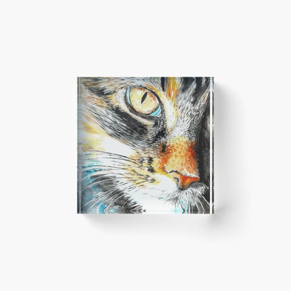 Item preview, Watercolor Calico Feline Eye Close Up designed and sold by Sapphirajorie.