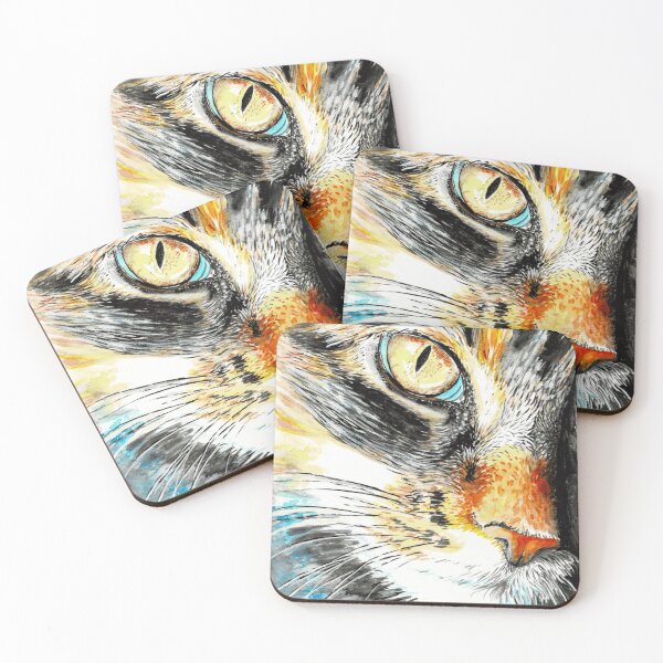 Item preview, Watercolor Calico Feline Eye Close Up designed and sold by Sapphirajorie.