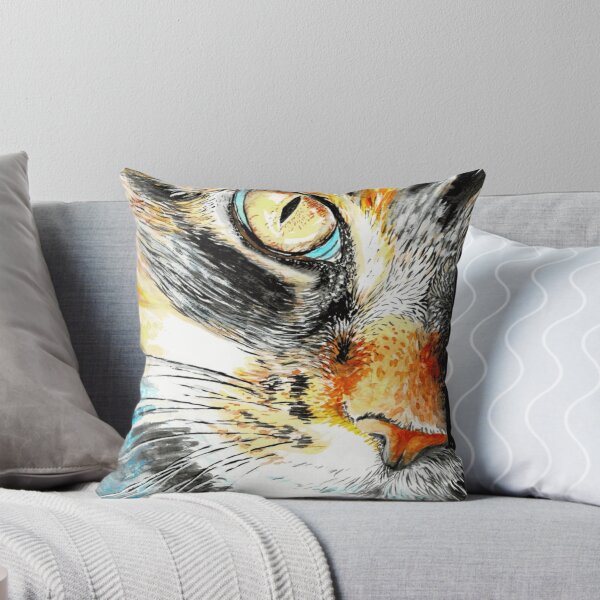 Item preview, Watercolor Calico Feline Eye Close Up designed and sold by Sapphirajorie.