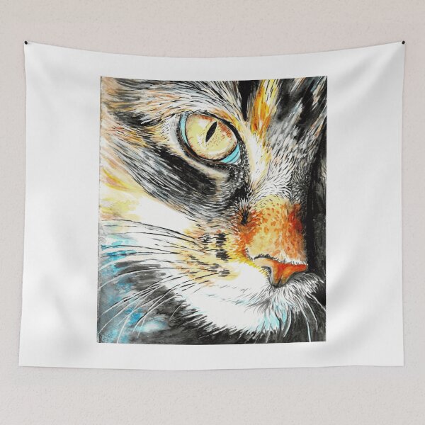 Item preview, Watercolor Calico Feline Eye Close Up designed and sold by Sapphirajorie.