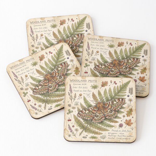 Item preview, Moth Fern Leaf Botanical Print, Goblincore designed and sold by DangaVintage.