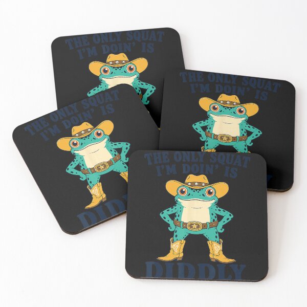 Item preview, The Only Squat I'm Doin' Is Diddly Frog Cowboy Western Funny Humor designed and sold by CharlieConon.