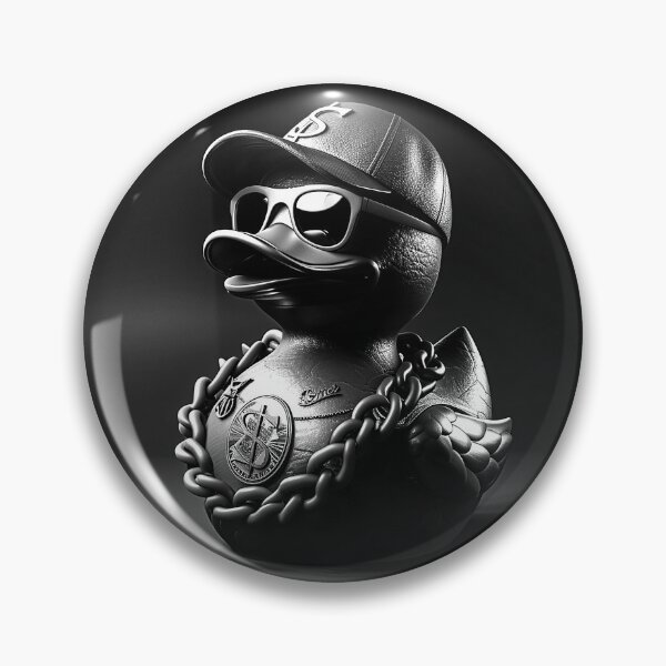Artikelvorschau, Gangster-Ente mit Sonnenbrille, Goldkette und Geldsymbol – Schwarz-Weiß-Kunstdesign entworfen und verkauft von inkoutninja.