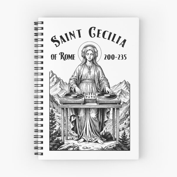 Item preview, DJ Music Patron Saint Cecilia Funny Mixing Vinyl Records designed and sold by GrandeDuc.