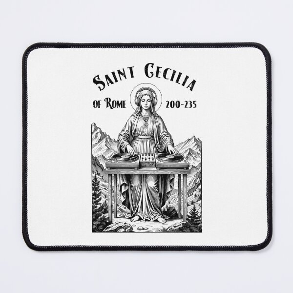 Item preview, DJ Music Patron Saint Cecilia Funny Mixing Vinyl Records designed and sold by GrandeDuc.