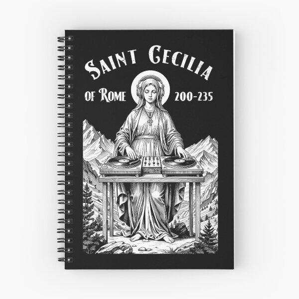 Item preview, DJ Music Patron Saint Cecilia Funny Mixing Vinyl Records designed and sold by GrandeDuc.