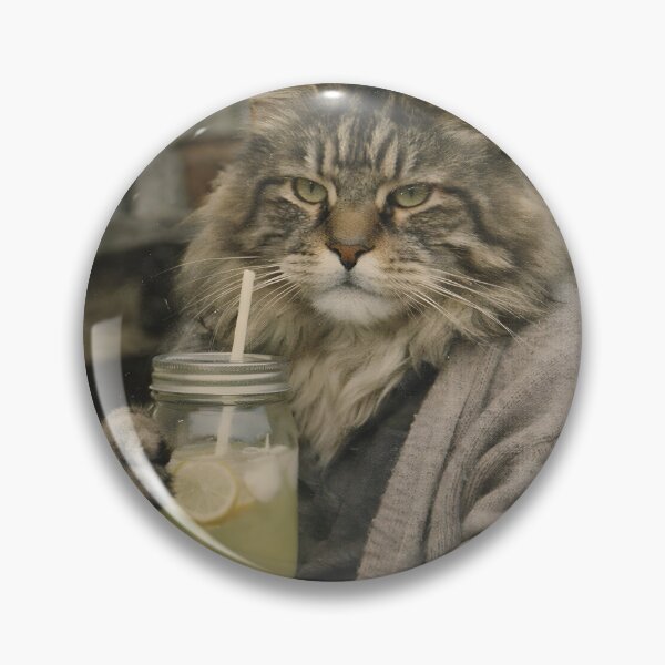 Item preview, Cat Drinking Lemonade Wall Art | Refreshing Feline Summer Portrait with a Glass of Lemonade | Retro Photography Aesthetic Vintage Print designed and sold by PaintedPixels01.
