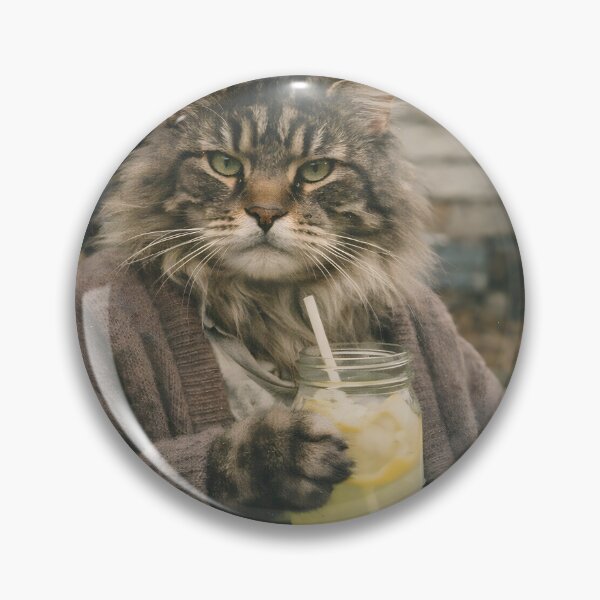 Item preview, Cat Drinking Lemonade Wall Art | Refreshing Feline Summer Portrait with a Glass of Lemonade | Retro Photography Aesthetic Vintage Print designed and sold by PaintedPixels01.