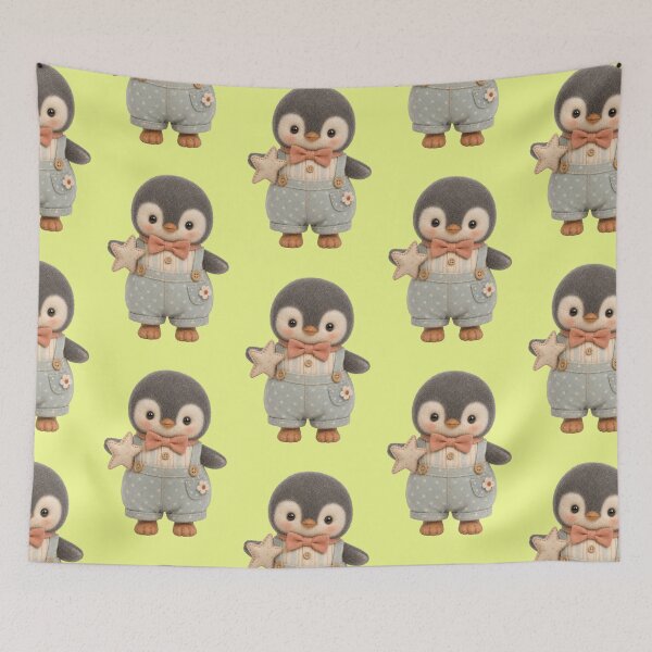 Item preview, Cute penguin with star overalls and bow tie designed and sold by Mauswohn.