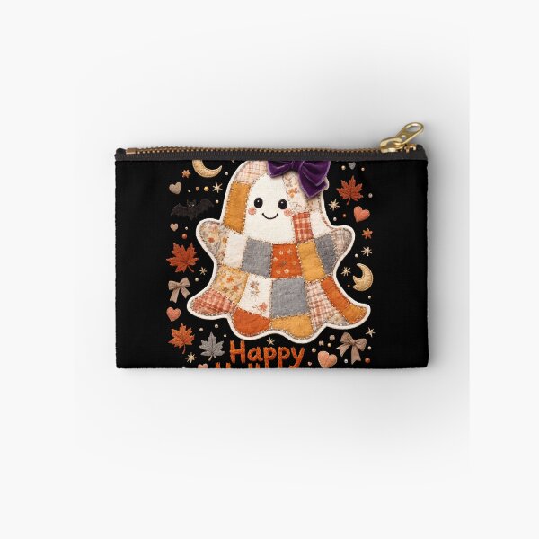 Item preview, Cute Patchwork Ghost Halloween Girl with Purple Bow designed and sold by Zizo-DR44.