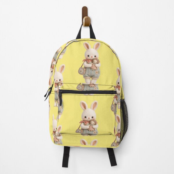 Item preview, Cute bunny with doll and polka-dotted overalls designed and sold by Mauswohn.