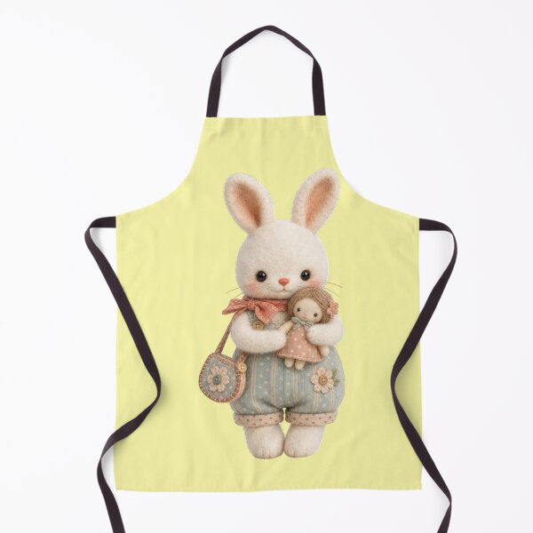 Item preview, Cute bunny with doll and polka-dotted overalls designed and sold by Mauswohn.