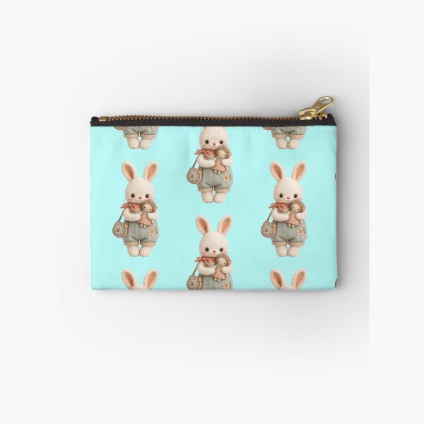 Item preview, Cute bunny with doll and polka-dotted overalls designed and sold by Mauswohn.