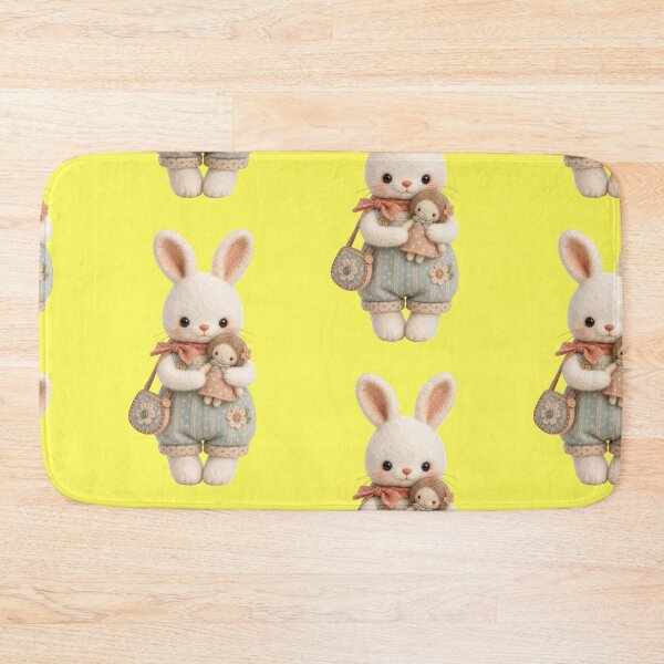 Item preview, Cute bunny with doll and polka-dotted overalls designed and sold by Mauswohn.