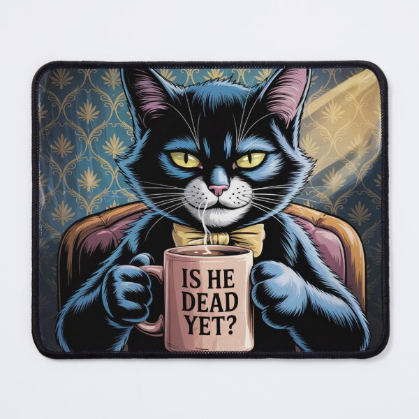 Item preview, Smug Black Cat With Coffee – Sarcastic Political Satire designed and sold by The People’s Punchline.
