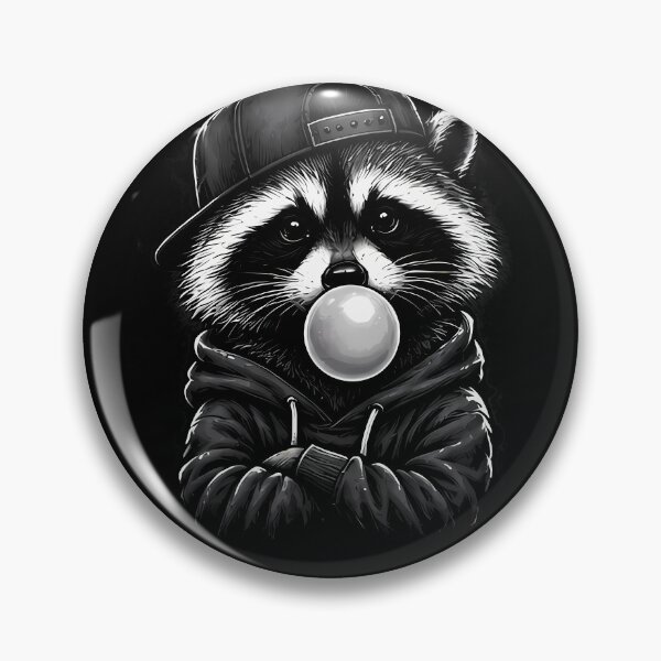 Item preview, Urban Raccoon with Bubble Gum Cap - Digital Illustration designed and sold by potseed21.