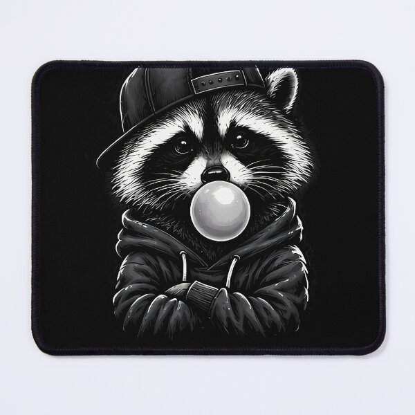 Item preview, Urban Raccoon with Bubble Gum Cap - Digital Illustration designed and sold by potseed21.
