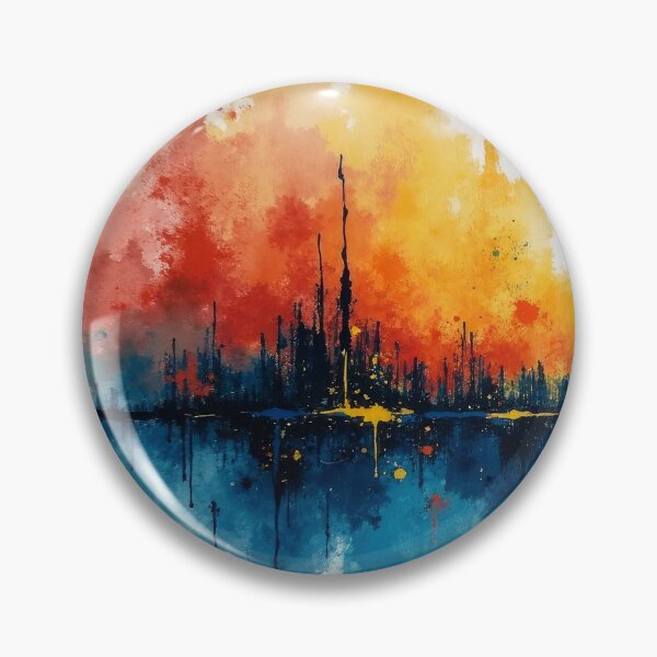 Item preview, Futuristic Urban City Colorful Abstract Splatter Digital Painting designed and sold by DEC02.