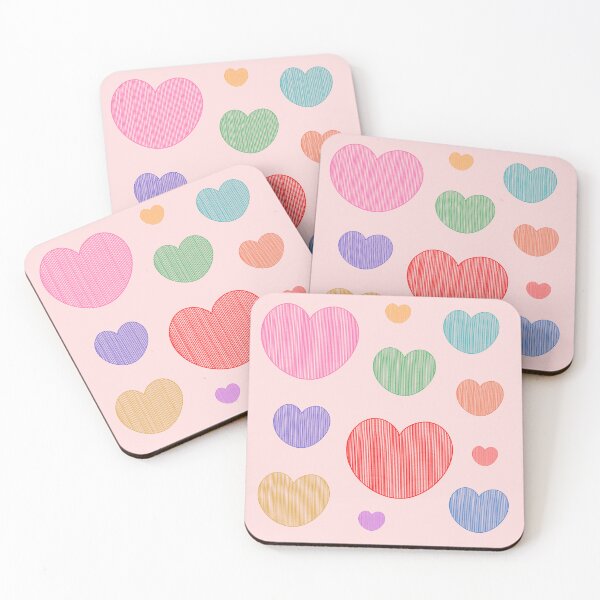 Item preview, Colorful Hand Drawn Hearts Pattern Aesthetic Cute Love Art designed and sold by ubborn.