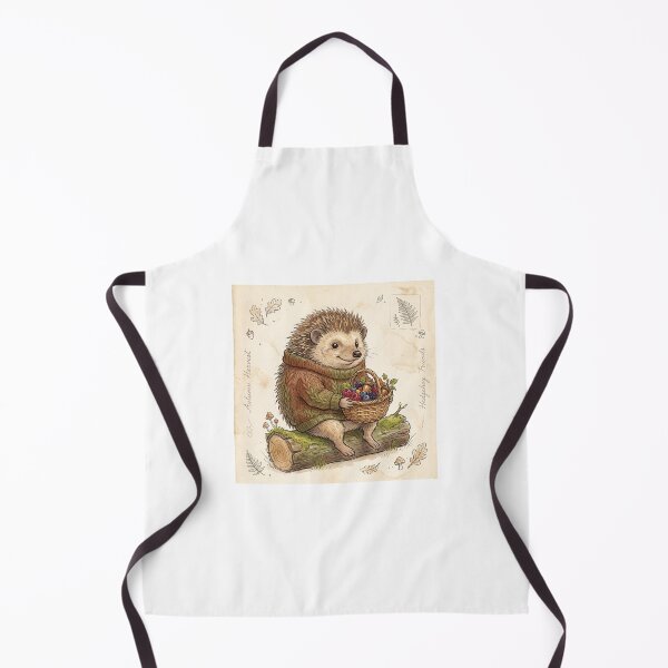 Item preview, Goblincore Hedgehog Berry Basket Woodland Print designed and sold by DangaVintage.