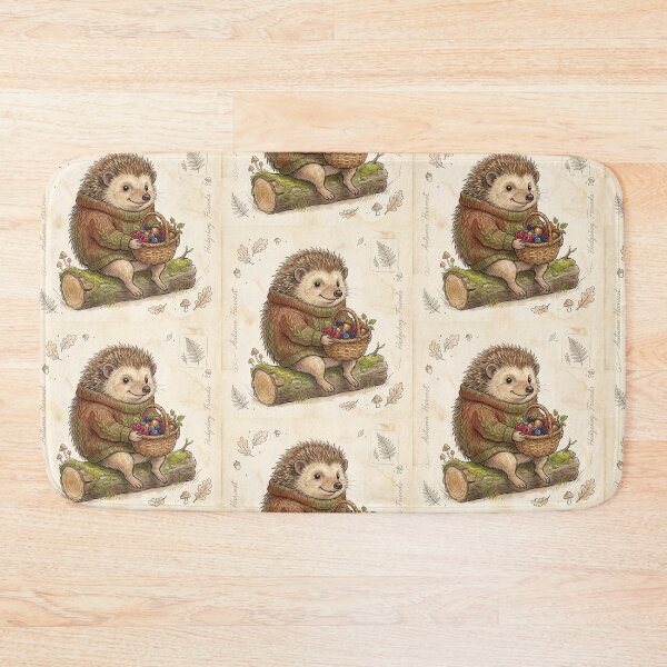 Item preview, Goblincore Hedgehog Berry Basket Woodland Print designed and sold by DangaVintage.
