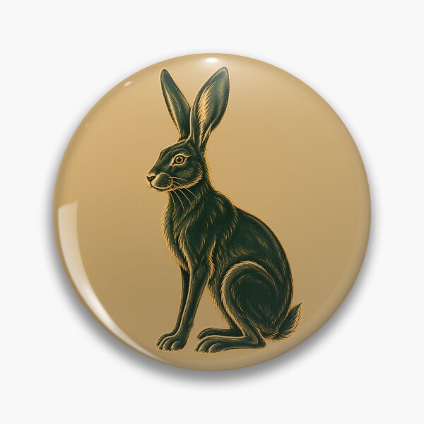 Item preview, Stylish Hare In Dark Green And Warm Orche Autumn Vintage Decor designed and sold by TheSlowShore.
