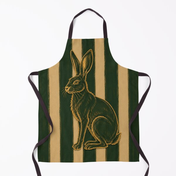 Item preview, Stylish Hare In Dark Green And Warm Orche Autumn Vintage Decor designed and sold by TheSlowShore.