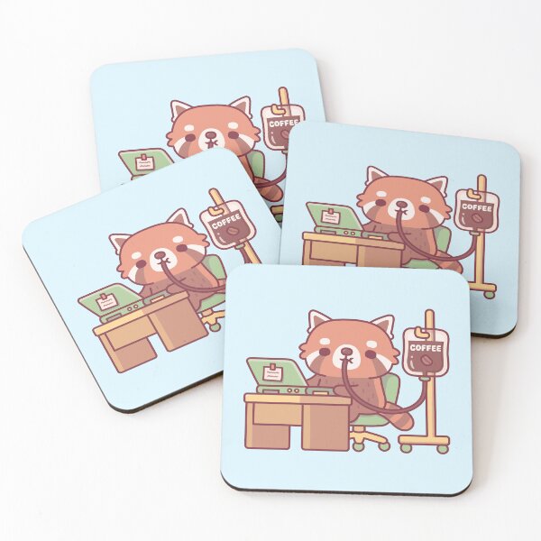 Item preview, Funny Red Panda On Coffee Drip IV Bag At Work designed and sold by rustydoodle.