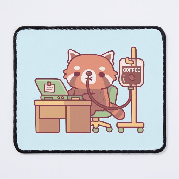 Item preview, Funny Red Panda On Coffee Drip IV Bag At Work designed and sold by rustydoodle.