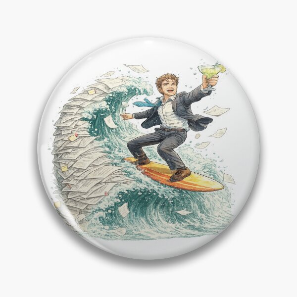 Item preview, Businessman Surfing Through Paperwork – Funny Office Stress Entrepreneur Gift Sticker designed and sold by ArtByTripti.