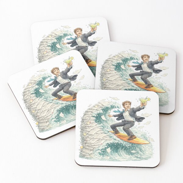 Item preview, Businessman Surfing Through Paperwork – Funny Office Stress Entrepreneur Gift Sticker designed and sold by ArtByTripti.