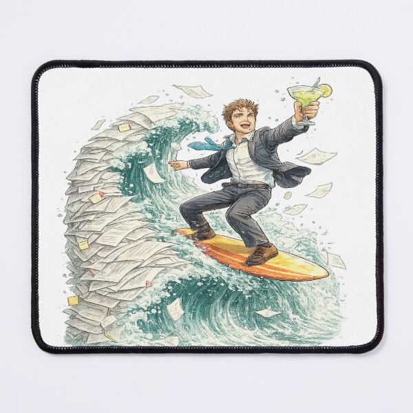 Item preview, Businessman Surfing Through Paperwork – Funny Office Stress Entrepreneur Gift Sticker designed and sold by ArtByTripti.