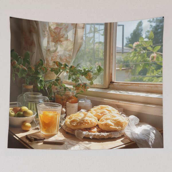Item preview, Sunlit Sweets - Fresh Pies By A Sunlit Window - Watercolor Art - Food Art designed and sold by CastleBySea.