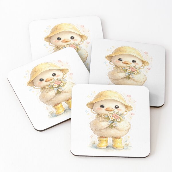 Item preview, Cute Kawaii Duck Explorer in Rain Boots - Whimsical Watercolor Animal Gift designed and sold by ArtByTripti.
