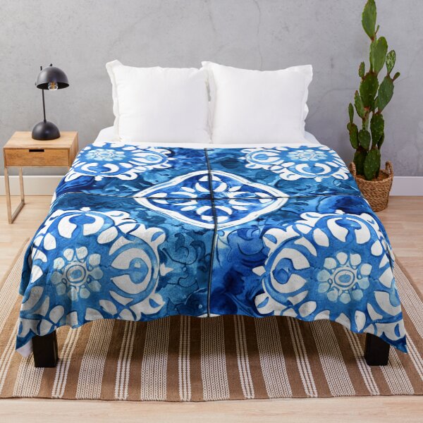 Item preview, Mediterranean Vintage Tile-Inspired Blue And White Pattern designed and sold by DEC02.