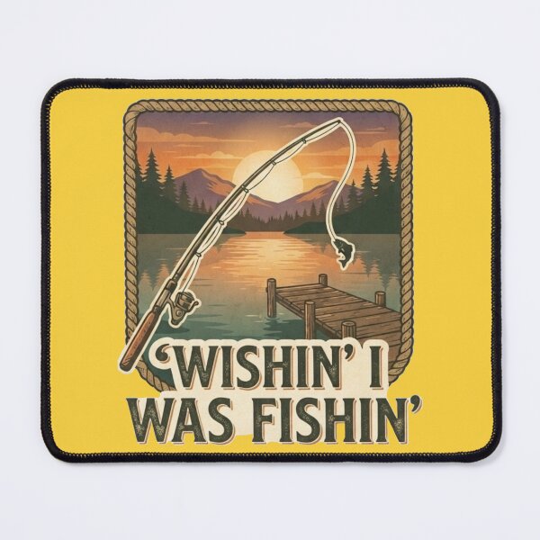 Item preview, Wishin I Was Fishin Funny Directional Sign Fishing Humor Design designed and sold by Evelashop.