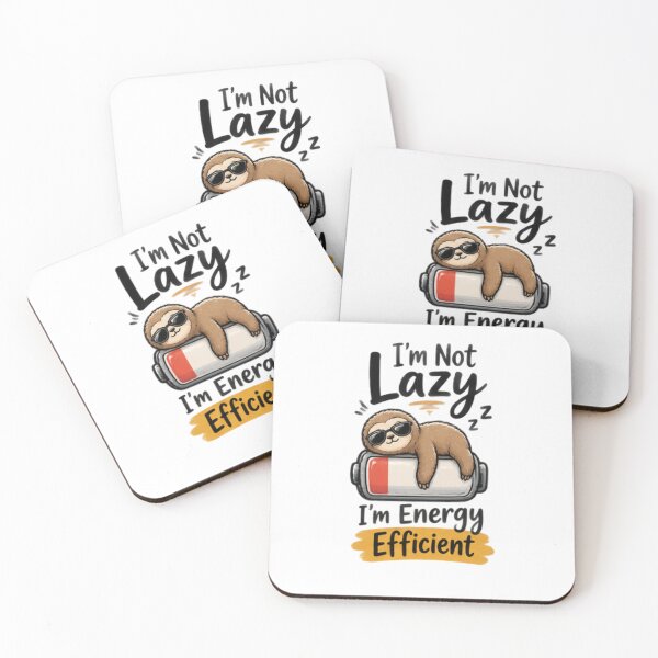 Item preview, I am not Lazy I am Energy Efficient Cute Bear designed and sold by LuxocaDesigns24.