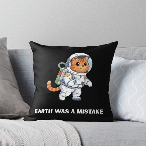 Item preview, Earth Was a Mistake | Funny Astronaut Cat | Space Humor designed and sold by ContigoART.