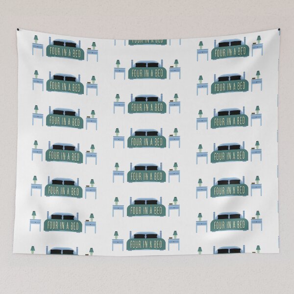 Item preview, Four In A Bed II (Blue on White) designed and sold by PawsitiveMum3.