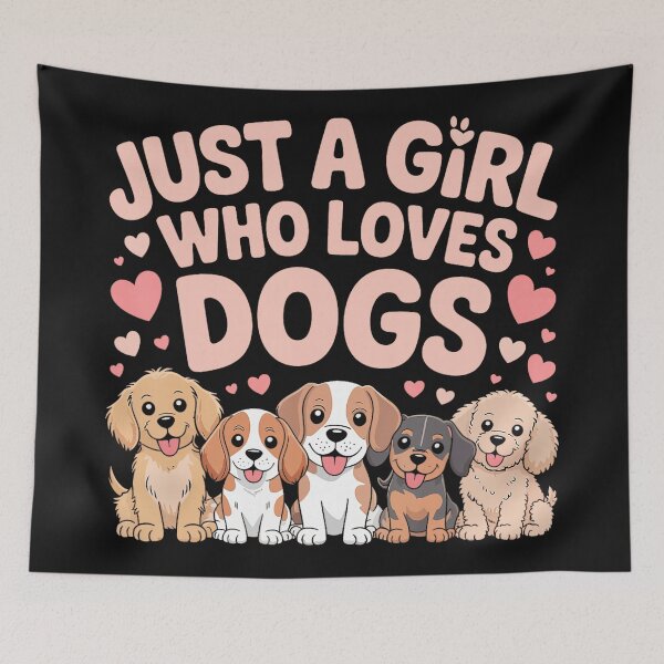 Item preview, Just A Girl Who Loves Dogs Dog Lover Pet Owner Puppy Girl Woman designed and sold by BrockmeyeSB.