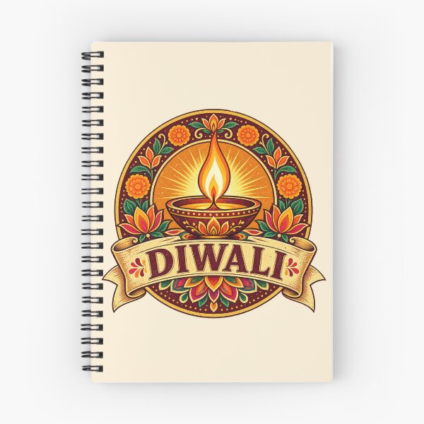 Item preview, Diwali Diya Retro Badge – Vintage Festival of Lights Design designed and sold by Globalcitytees.