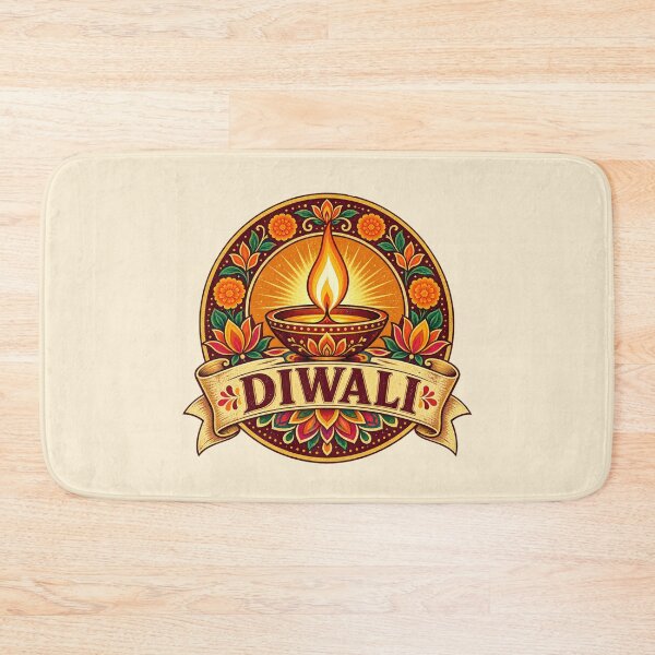 Item preview, Diwali Diya Retro Badge – Vintage Festival of Lights Design designed and sold by Globalcitytees.