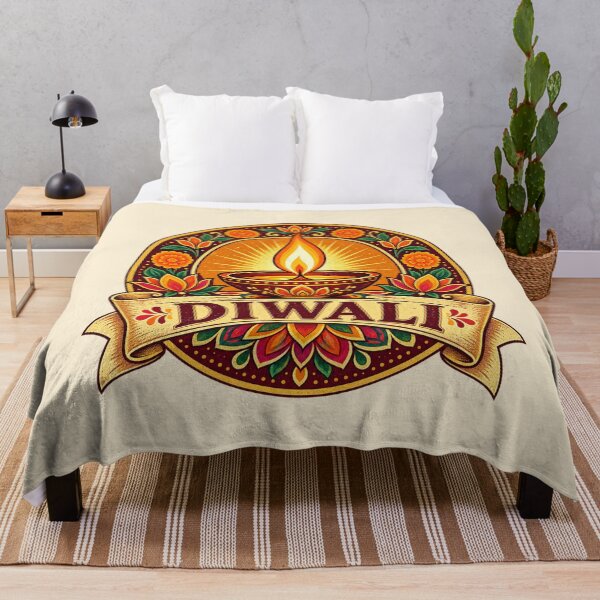 Item preview, Diwali Diya Retro Badge – Vintage Festival of Lights Design designed and sold by Globalcitytees.